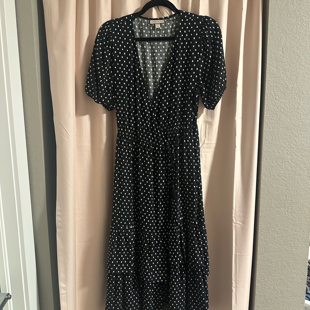 Polka dot wrap dress
